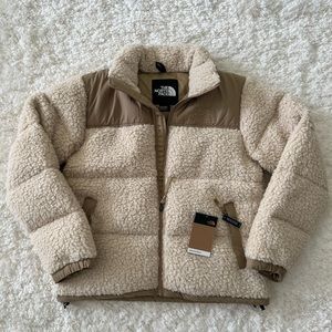The North Face Nuptse Sherpa jacket in cream